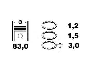 Комплект сегменти (+0.00mm) ET ENGINE TEAM за MAZDA PREMACY (CP) от 1999 до 2005