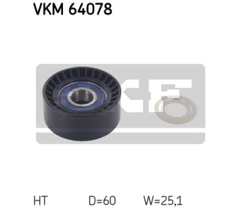 Обтящна ролка, пистов ремък SKF VKM 64078 за MAZDA 3 (BM) хечбек от 2013