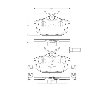 Комплект спирачни накладки STARLINE за MITSUBISHI COLT CZC (RG) кабриолет от 2006 до 2009