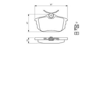 Комплект спирачни накладки BOSCH за VOLVO V40 (VW) комби от 1995 до 2004