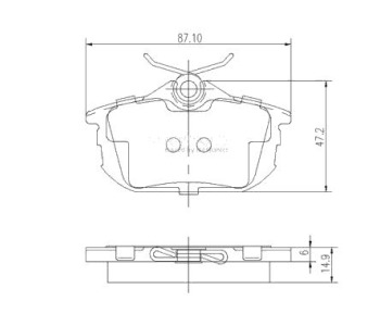 Комплект спирачни накладки NIPPARTS за MITSUBISHI CARISMA (DA_) хечбек от 1995 до 2006