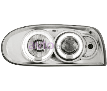 Кристални фарове Angel Eyes R32 LOOK- хром с 2 ринга ляв + десен за VOLKSWAGEN GOLF III (1H1) от 1991 до 1998