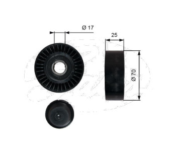 Паразитна/ водеща ролка, пистов ремък GATES T36249 за FIAT PALIO I (178DX) комби от 1996