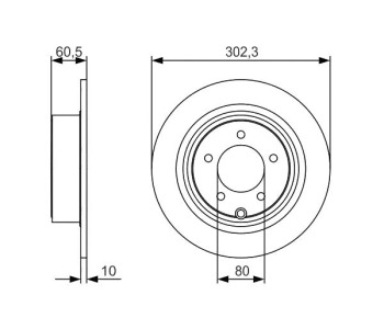 Спирачен диск плътен Ø302mm BOSCH за CHRYSLER SEBRING (JS) от 2006 до 2010