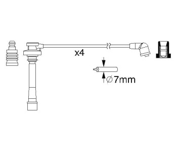 Комплект запалителни кабели BOSCH за MITSUBISHI COLT IV (CA_A) от 1992 до 1996