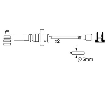Комплект запалителни кабели BOSCH за MITSUBISHI LANCER VII (CS_A, CT_A) седан от 2000 до 2007