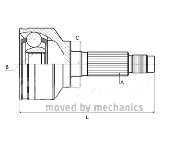 Комплект каре за полуоска NIPPARTS за MITSUBISHI COLT III (C5_A) от 1986 до 1992