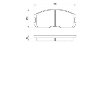 Комплект спирачни накладки BOSCH за MITSUBISHI COLT II (C1_A) от 1982 до 1988