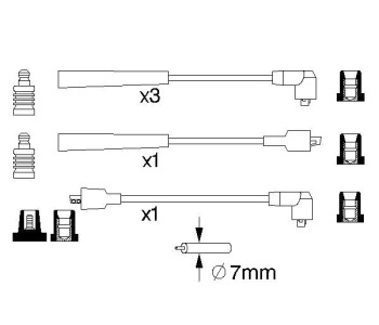 Комплект запалителни кабели BOSCH за MITSUBISHI PAJERO II (V3_W, V2_W, V4_W от 1990 до 1999