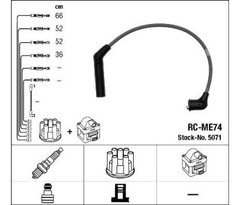Комплект запалителни кабели NGK за MITSUBISHI COLT III (C5_A) от 1986 до 1992