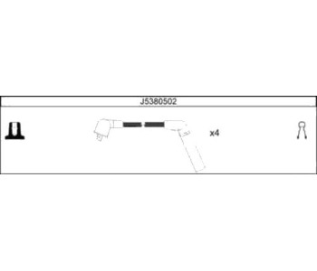 Комплект запалителни кабели NIPPARTS за HYUNDAI ACCENT I (X-3) седан от 1995 до 1999