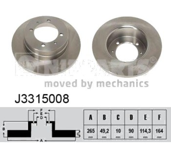 Спирачен диск плътен Ø265mm NIPPARTS за MITSUBISHI GALANT VI (E3_A) седан от 1987 до 1993