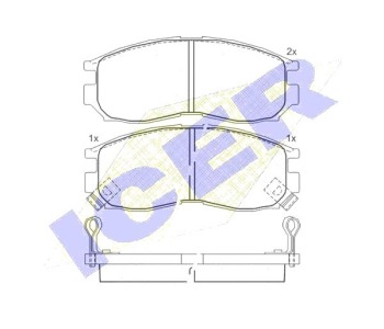 Комплект спирачни накладки Ultra Premium ICER за MITSUBISHI GALANT VIII (EA_) от 1996 до 2004