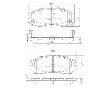 Комплект спирачни накладки NIPPARTS за MITSUBISHI SPACE RUNNER (N1_W, N2_W) от 1991 до 1999