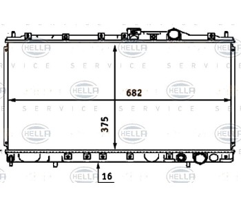 Радиатор, охлаждане на двигателя HELLA 8MK 376 718-391 за MITSUBISHI GALANT VII (E5_A, E7_A, E8_A) седан от 1992 до 1998