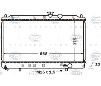 Воден радиатор HELLA за MITSUBISHI COLT IV (CA_A) от 1992 до 1996