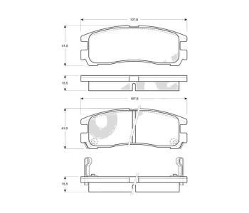 Комплект спирачни накладки STARLINE за MITSUBISHI SPACE WAGON (N3_W, N4_W) от 1991 до 1998