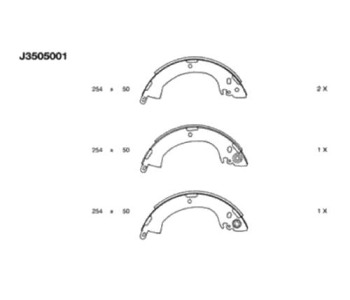 Комплект спирачни челюсти NIPPARTS за MITSUBISHI L300 (P1_T ) платформа от 1994 до 2000