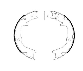 Комплект спирачни челюсти, ръчна спирачка BOSCH за MITSUBISHI GALANT VII (E5_A, E7_A, E8_A) хечбек от 1992 до 1996