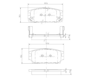 Комплект спирачни накладки NIPPARTS за MITSUBISHI GALANT VII (E5_A, E7_A, E8_A) хечбек от 1992 до 1996