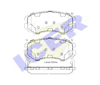 Комплект спирачни накладки Ultra Premium ICER за HYUNDAI TUCSON (JM) от 2004 до 2010