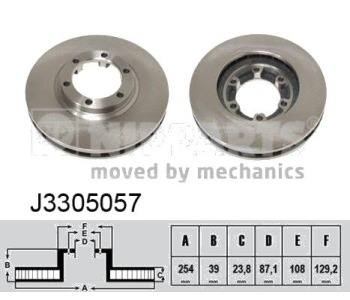 Спирачен диск вентилиран Ø254mm NIPPARTS за MITSUBISHI L200 (K7_T, K6_T) от 1996 до 2007