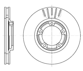 Спирачен диск вентилиран Ø254mm за MITSUBISHI L300 (P0_V, P1_V, P_2V) товарен от 1986 до 2013