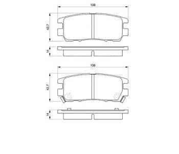 Комплект спирачни накладки BOSCH за MITSUBISHI PAJERO II (V3_W, V2_W, V4_W от 1990 до 1999