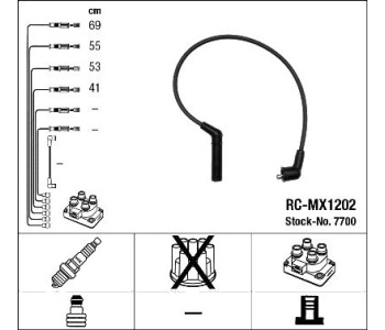 Комплект запалителни кабели NGK за MITSUBISHI LANCER III (C1_V, C3_V) комби от 1985 до 1992
