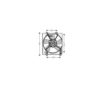 Вентилатор охлаждане на двигателя P.R.C за MITSUBISHI LANCER V (CB_W, CD_W) комби от 1992 до 2003