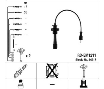 Комплект запалителни кабели NGK за MITSUBISHI LANCER VII (CS_A, CT_A) седан от 2000 до 2007