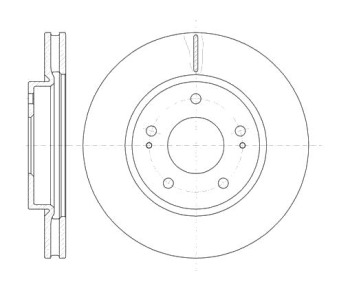 Спирачен диск вентилиран Ø276mm за MITSUBISHI LANCER VII (CS_W, CT_W) комби от 2003 до 2009