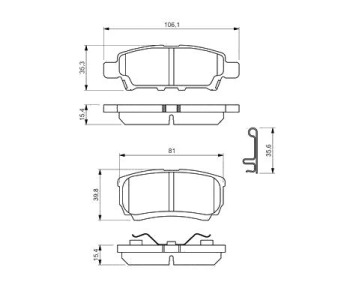 Комплект спирачни накладки BOSCH за MITSUBISHI LANCER VII (CS_W, CT_W) комби от 2003 до 2009