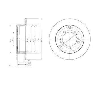 Спирачен диск плътен Ø262mm DELPHI за MITSUBISHI PAJERO PININ (H6_W, H7_W) от 1999 до 2007