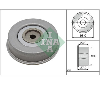 Паразитна/ водеща ролка, пистов ремък INA 532 0381 20 за MITSUBISHI SPACE STAR (DG_A) от 1998 до 2004