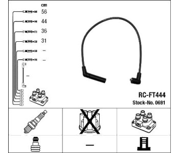 Комплект запалителни кабели NGK за HYUNDAI ATOS (MX) PRIME от 1999 до 2014