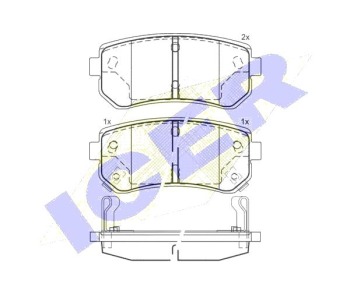 Комплект спирачни накладки Ultra Premium ICER за HYUNDAI ACCENT III (MC) седан от 2005 до 2010