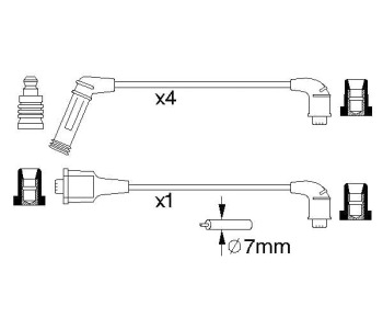 Комплект запалителни кабели BOSCH за HYUNDAI ATOS (MX) PRIME от 1999 до 2014