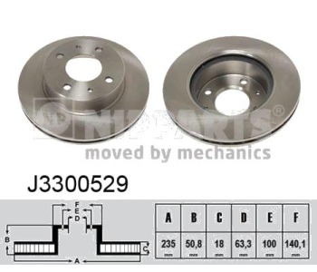 Спирачен диск вентилиран Ø235mm NIPPARTS за HYUNDAI ATOS (MX) от 1997 до 2014