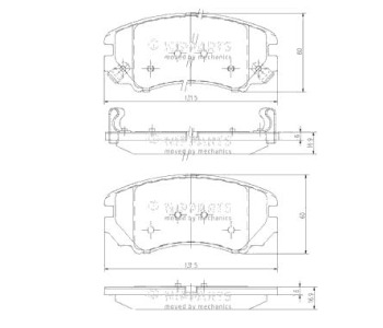 Комплект спирачни накладки NIPPARTS за HYUNDAI SONATA IV (EF) от 1998 до 2005