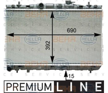Воден радиатор HELLA за HYUNDAI COUPE (GK) от 2001 до 2009