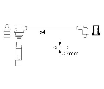 Комплект запалителни кабели BOSCH за HYUNDAI MATRIX (FC) от 2001 до 2010
