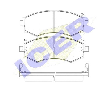 Комплект спирачни накладки Ultra Premium ICER за HYUNDAI MATRIX (FC) от 2001 до 2010