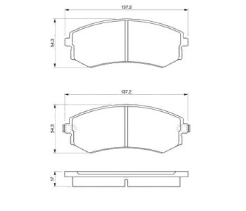 Комплект спирачни накладки BOSCH за HYUNDAI SONATA IV (EF) от 1998 до 2005