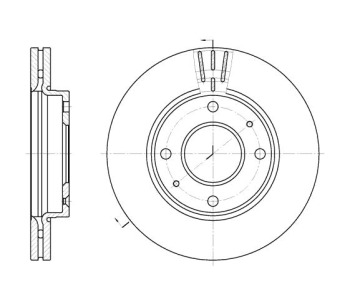 Спирачен диск вентилиран Ø257mm за HYUNDAI ELANTRA (XD) хечбек от 2000 до 2006
