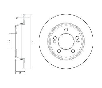 Спирачен диск плътен Ø262mm DELPHI за HYUNDAI SONATA VI (YF) от 2009 до 2015