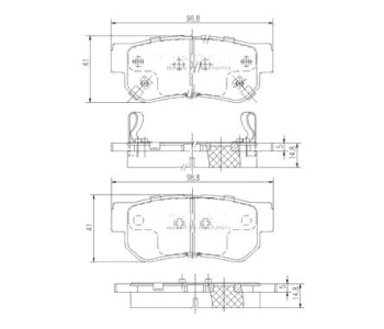 Комплект спирачни накладки NIPPARTS за HYUNDAI MATRIX (FC) от 2001 до 2010