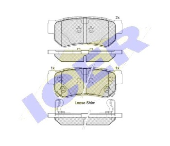 Комплект спирачни накладки Ultra Premium ICER за HYUNDAI TRAJET (FO) от 2000 до 2008