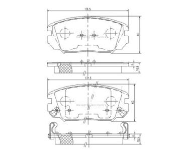 Комплект спирачни накладки NIPPARTS за HYUNDAI TUCSON (JM) от 2004 до 2010