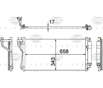 Кондензатор, климатизация HELLA 8FC 351 304-731 за KIA MAGENTIS (MG) от 2005